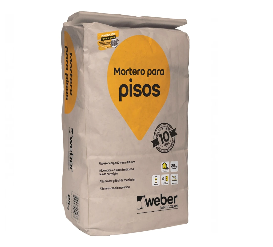 Mortero Piso Weber 25 kgs.